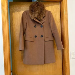 Ann Taylor Petite Brown Luxe Collar Coat